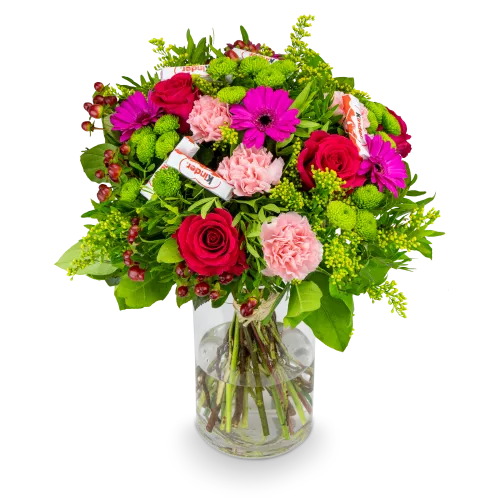 mix květin s čokoládou